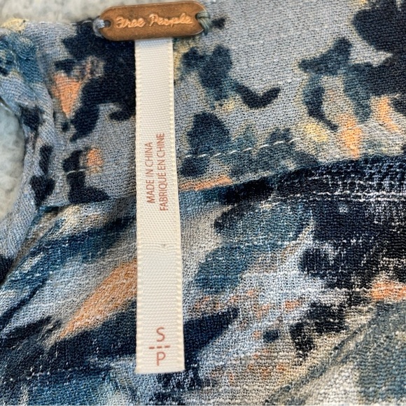 Free People  Romper Womens Small  All The Right Ruffles Raven Combo Button Back - Picture 6 of 16